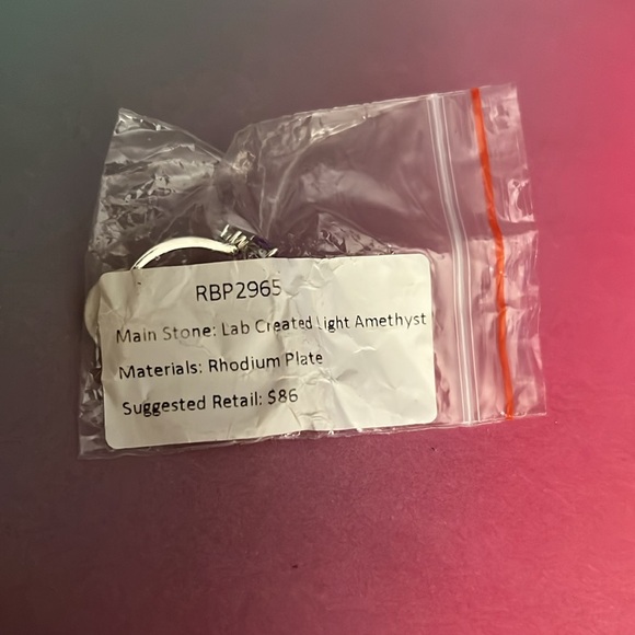 RBP2965 Main Stone: Lab Created  Amethyst Materials: Rhodium Plate Ring Sz 8 - Picture 3 of 8